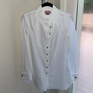 Thomas Pink white tunic style tuxedo shirt for women. Size 4.